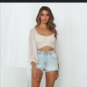 NWT never worn hello molly long sleeve crop top